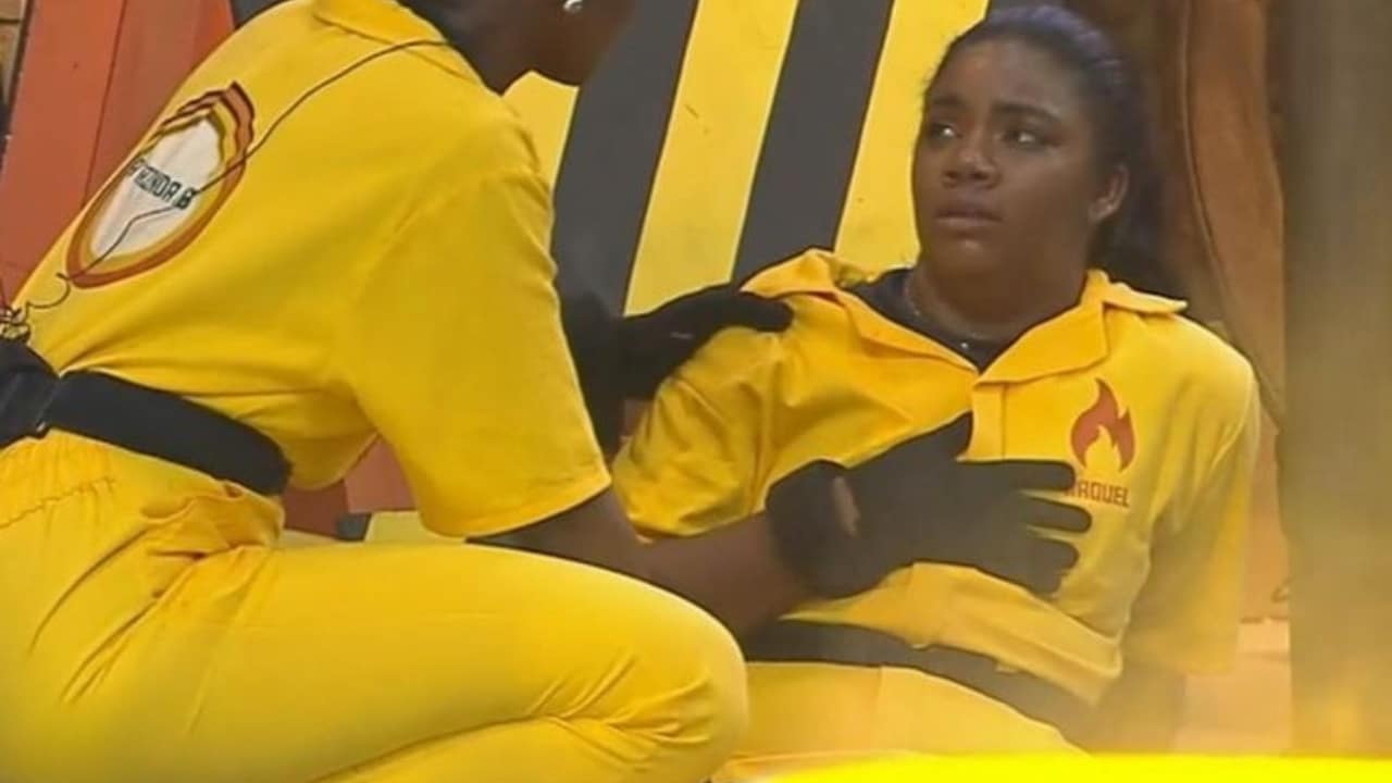 raquel brito em uma prova na a fazenda