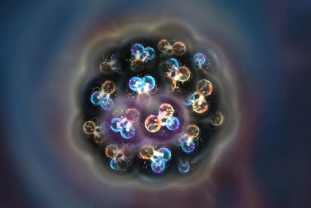 Pela-primeira-vez-foi-possivel-descrever-as-caracteristicas-dos-nucleos-atomicos-antes-explicadas-pela-existencia-de-protons-e-neutrons-com-a-ajuda-de-quarks-e-gluons-1024x684 A primeira imagem de um núcleo atômico, contendo Quarks e Glúons